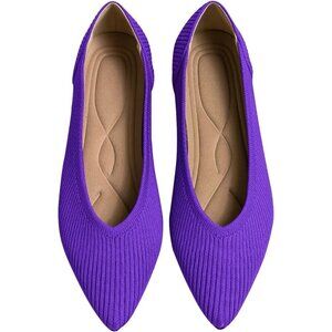 Women's Flats Shoes Pointed Toe Ballet Comfortable Dressy Slip On Flat Purple